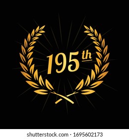 195 years anniversary celebration design template. 195th anniversary logo. Vector and illustration.