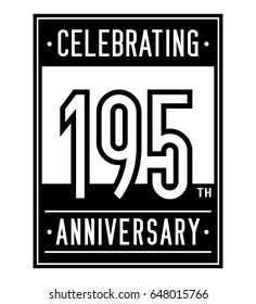 195 years anniversary design template. Vector and illustration.