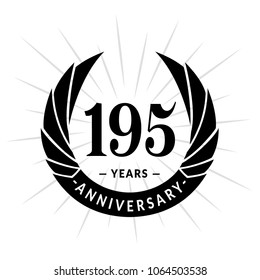 195 years anniversary. Elegant anniversary design. 195 years logo.