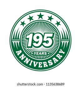 195 years anniversary. Anniversary logo design. Vector and illustration.