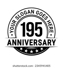 195 years anniversary logo design template. 195th anniversary celebrating logotype. Vector and illustration.