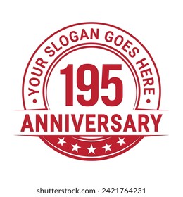 195 years anniversary logo design template. 195th anniversary celebrating logotype. Vector and illustration.