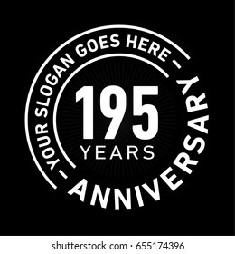 195 years anniversary logo template. Vector and illustration.