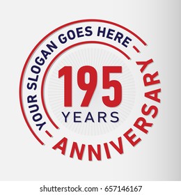 195 years anniversary logo template. Vector and illustration.
