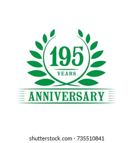 195 years anniversary logo template. 