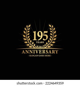 195 years anniversary logo. Vector and illustration.