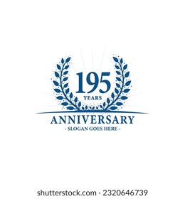 195 years anniversary logo. Vector and illustration.