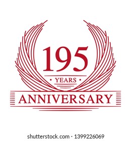 195 years design template. 195th anniversary. Vector and illustration.
