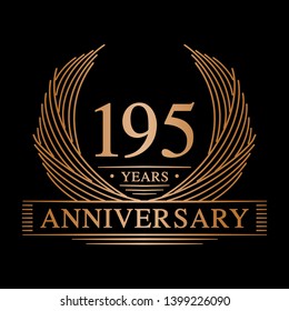 195 years design template. 195th anniversary. Vector and illustration.
