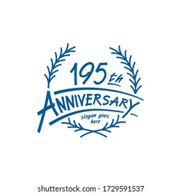 195 Jahre Designvorlage. Vektor und Illustration. Logo für 195 Jahre.