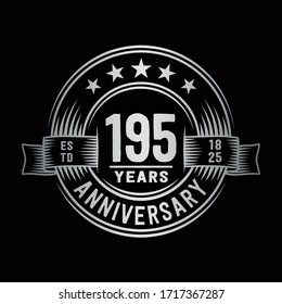 195 Jahre Logo-Design-Vorlage. Vektorillustration und Illustration zum 195.