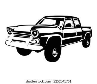 1950 chevy truck isolated side view white background. best for logos, badges, emblems, icons, available in eps 10. svg