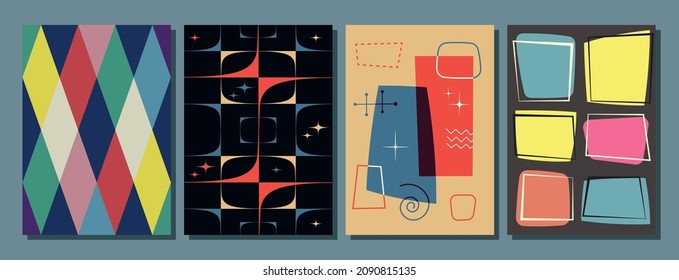 1950s - 1960s Abstract Backgrounds, Patterns, Mid Century Modern Colors and Shapes