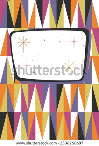 1950s - 1960s Background, Atomic Age Graphic Elements, Mid Century Modern Colors and Style, Aged Texture Effect