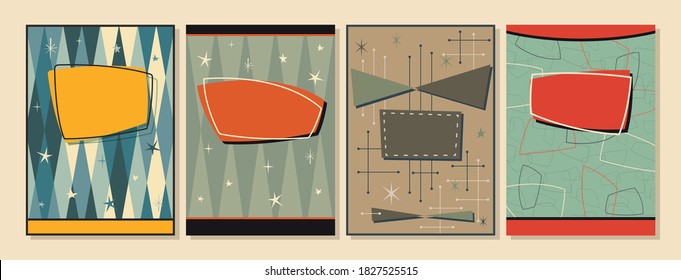 1950s, 1960s Background, Mid Century Modern Patterns, Covers, Posters, Postcard Templates, Vintage Colors