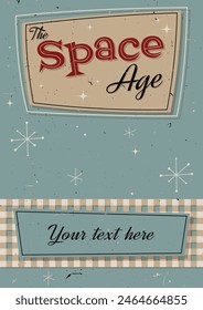 1950s Background, Mid Century Modern Style Illustration, 50s Template for Retro Party, Event Poster, Atomic Age Style, Space Age Design, Abstract Shapes and 1950s Colors