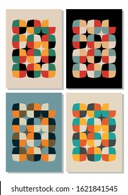 1950s Geometric Patterns, Mid Century Modern Style, Vintage Color Shapes