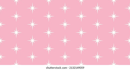 1950s Pink Starburst Pattern | Repeating Retro Wallpaper and Seamless Atomic Background | Vintage 50s Design