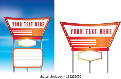 1950s style of advertising isolated on a white background, vector available