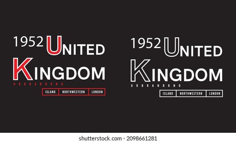 1952 united Kingdom urban, island, northwestern, modern typograph t-shirt design vector