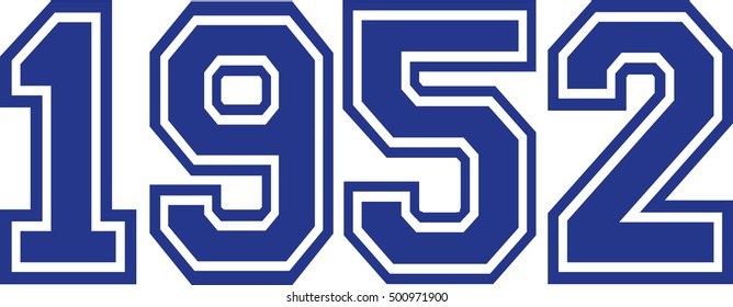 1952 Year college font