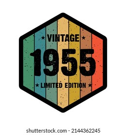 1955 Vintage Retro Limited Edition t shirt Design Vector