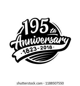 1955 years anniversary design template. Vector and illustration. 195th logo.