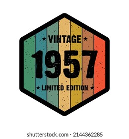 1957 Vintage Retro Limited Edition t shirt Design Vector