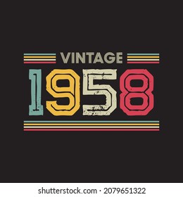 1958 vintage style t shirt design vector