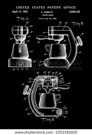 1959 Vintage coffee maker machine patent