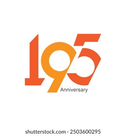 195th, 195 Years Anniversary Logo, 195 Logo, Vector Template Design element for birthday, invitation and greeting card illustration.