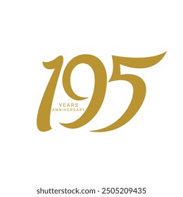 195th, 195 Years Anniversary Logo, 195 Logo, Vector Template Design element for birthday, invitation and greeting card illustration.