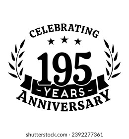 195th anniversary celebration design template. 195 years vector and illustration.