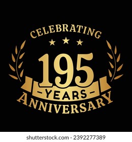 195th anniversary celebration design template. 195 years vector and illustration.