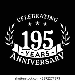 195th anniversary celebration design template. 195 years vector and illustration.