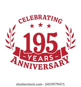 195th anniversary celebration design template. 195 years vector and illustration.