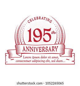 195th anniversary design template. Vector and illustration.