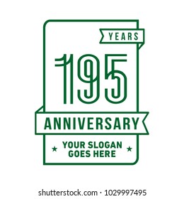 195th anniversary logo. Vector and illustration.