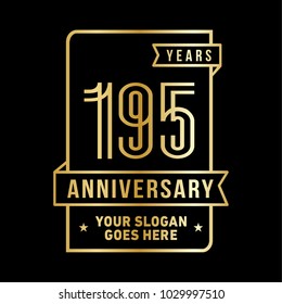 195th anniversary logo. Vector and illustration.