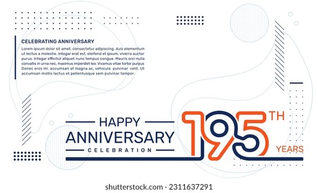 195th anniversary template design with abstract background, vector template