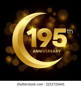 195th Anniversary Template Design Concept for Anniversary Celebration Event. Logo Vector Template Illustration