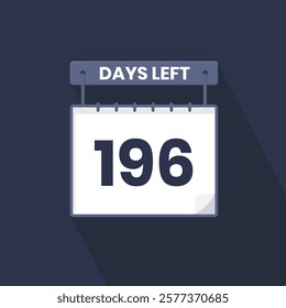 196 Days Left Countdown for sales promotion. 196 days left to go Promotional sales banner