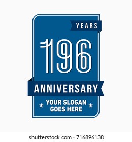 196 years anniversary design template. Vector and illustration.