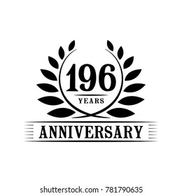 196 years anniversary logo template.