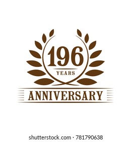 196 years anniversary logo template.