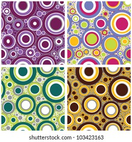 1960 - 1970 inspired groovy disc pattern in various colors