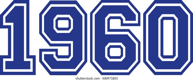 1960 Year College Font Stock Vector (Royalty Free) 500971855 ...