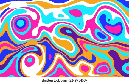 1960s, 1970s Art Style, Colorful Psychedelic Backgrounds, Covers, Posters, Hand Drawn Nature, Hippie Art Style Vector