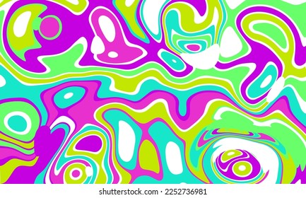 1960s, 1970s Art Style, Colorful Psychedelic Backgrounds, Covers, Posters, Hand Drawn Nature, Hippie Art Style Vector