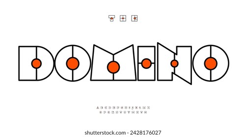 1960s Art Deco font, chunky decorative letters with slits, retro comic alphabet for funky disco logo, iconic game headline. Vintage, nostalgic typography, unusual graphic typeset. Vector typeset.